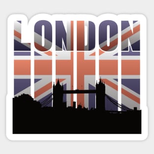 British Flag over London City Sticker